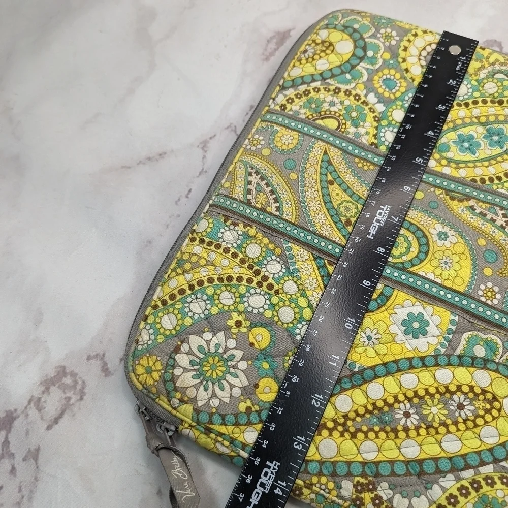 Vera Bradley Laptop Case Blue Yellow Paisley Tapestry Quilted Boho Hippie 11x14